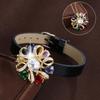 Elegant Multicolor Zirconia Flower & Water Drop Women's Copper Bracelet