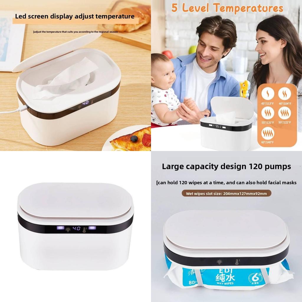 Scalda Salviette Umidificate per Bambini con Luce Notturna Portatile Caricabatterie per Auto Riscaldamento Rapido Per Neo-mamme