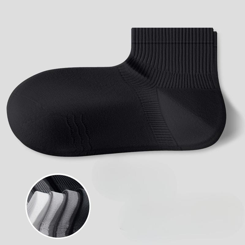 Men's Summer Thin Cotton Sweat Absorber and Non Foot Solid Color 7a Antibacterial Socks