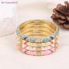 Vintage Ethnic Style Enamel Flower Bracelet Elegant Luxury Cloisonne Bangle Adjustable Open Bangle For Women Fashion Jewelry