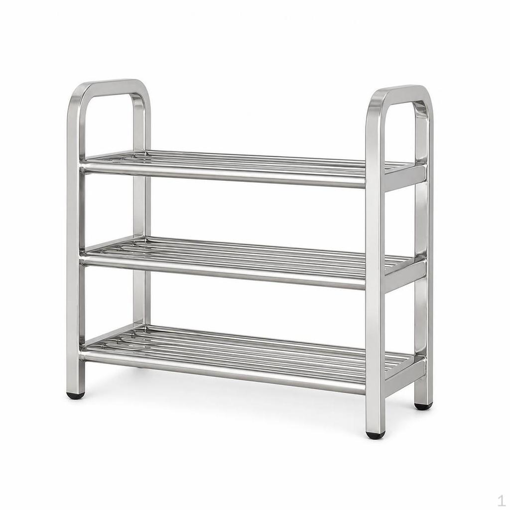 Stainless Steel Shoe Rack MultiLayer Storage Organizer for Home Dormitory 3Tier/40cm