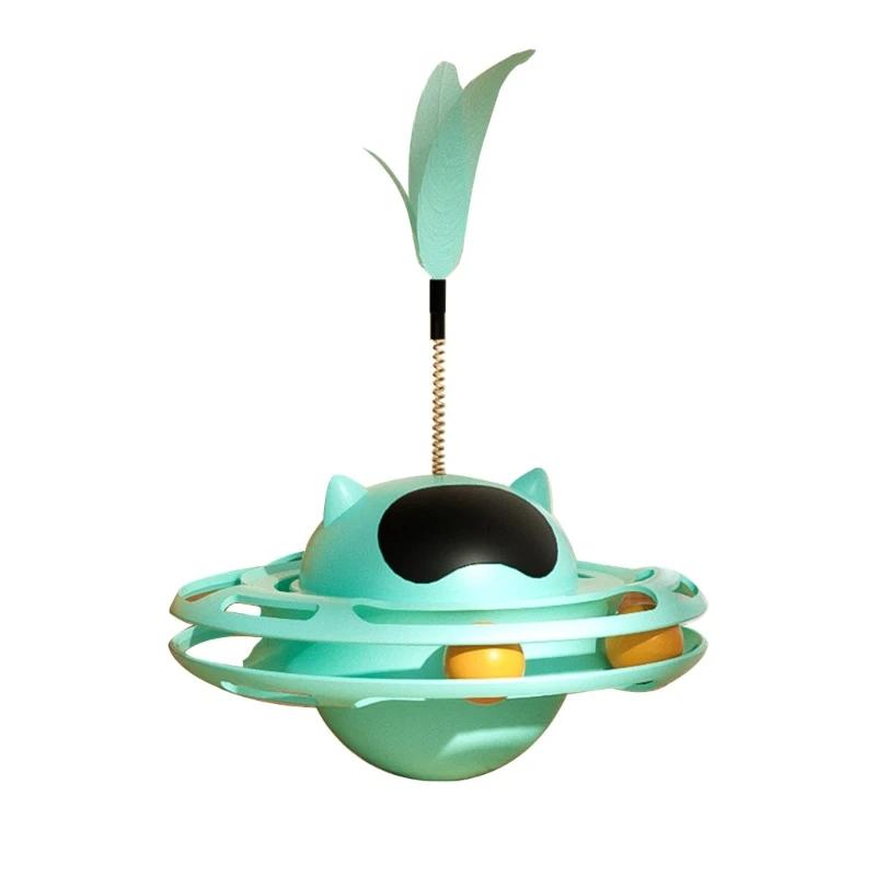 

Feather Teaser Interactive Cats Tumblers Ball Toy Stimulating Hunting Instinct синій