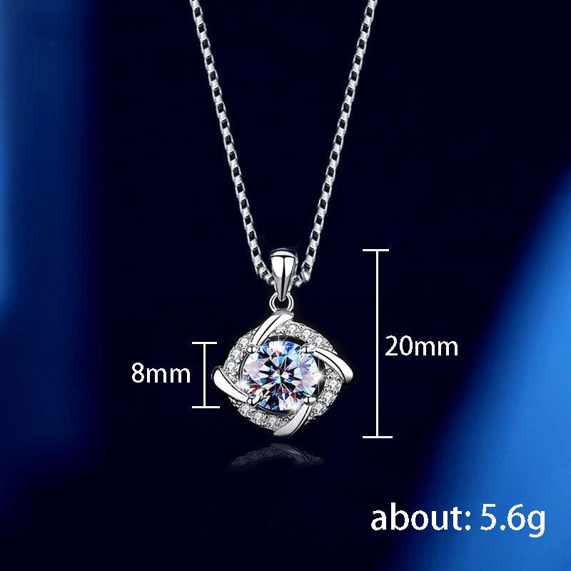 

New 925 Sterling Silver Zircon Necklace Personality Charm Simple Style Pendant Choker Birthday Gift for Women Exquisite Jewelry платиновый