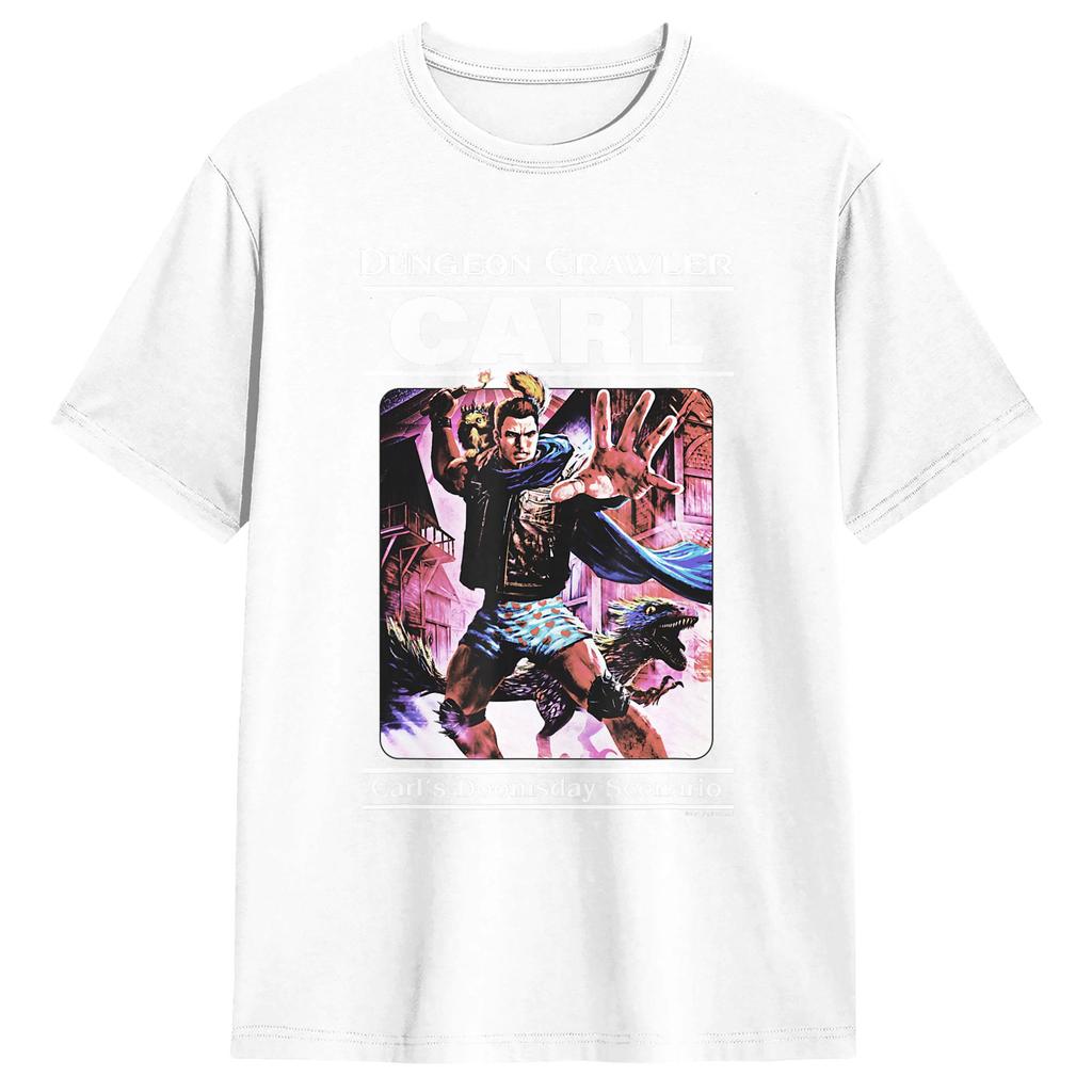 Vintage TShirt Vintage Paperback Illustration Book Dungeon Crawler Carl Cotton TShirts Fashion Tshirt Summer Awesome Clothing