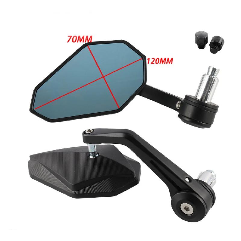 2pcs Motorcycle Handlebar End Side Mirrors Aluminum Alloy 7/8inch Universal Rearview Mirrors For DUKE250 DUKE390 MT03 CB650R