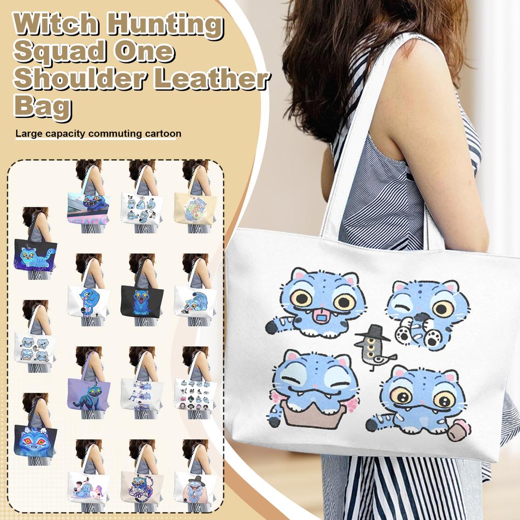 Group One-shoulder Leather Bag Tote Bag One-shoulder Bag PU Large Capacity  Cartoon