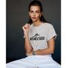 Sporty American Retro Yun Casual Running Print Pure Cotton Shoulder Short Sleeve T-shirt for Women