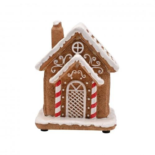 Santa and Friends Light Up Gingerbread Candy Cane House