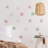 6 Pcs Boho Star Wall Stickers, Neutral Beige and Brown Waterproof Aesthetic Stickers, Removable Self-Adhesive Nursery Bedroom Living Room Home