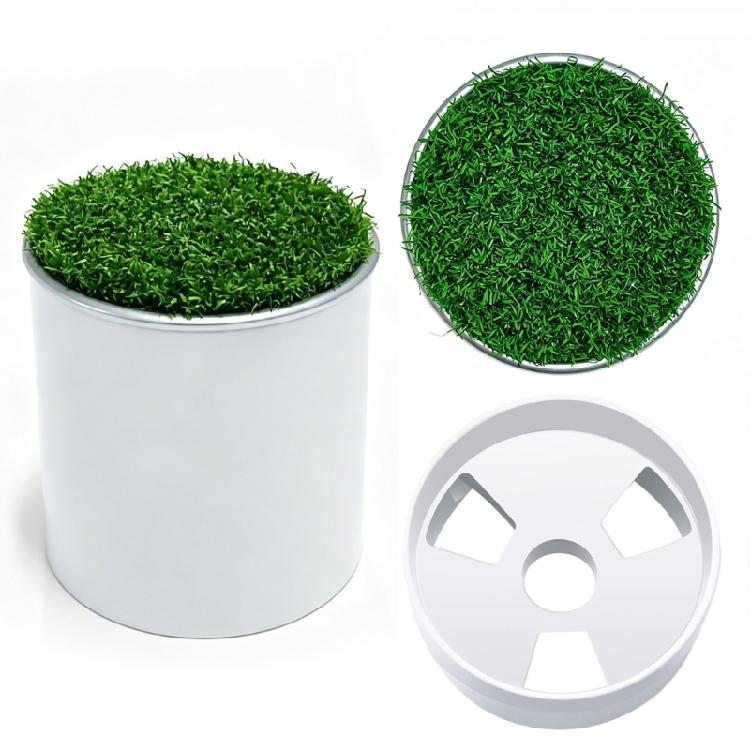 Artificial Grass Golf Putting Cup Cover Set for Daily Use, Round Cup Insert with Removable Cap and 3-Hole Bottom Frame