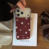 Temperament Burgundy Polka Dot Is Suitable for Apple 17promax Mobile Phone Case iPhone16pro Water Condensation 15/14 Epoxy 13