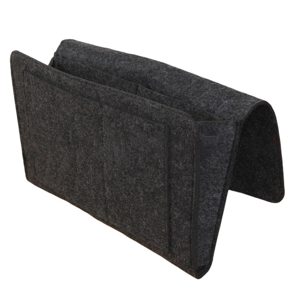 Large Capacity Felt Storage Bag Anti-slip with Pocket Bedside Hanging Bag Remote Holder