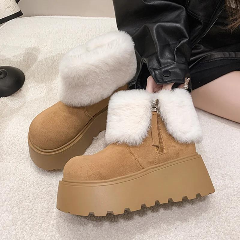 Women's Snow Boots Winter Plush Warm Cotton Shoes Outdoor Non Slip Platform Boot Winter Fur Boots for Women Botas Invierno Mujer