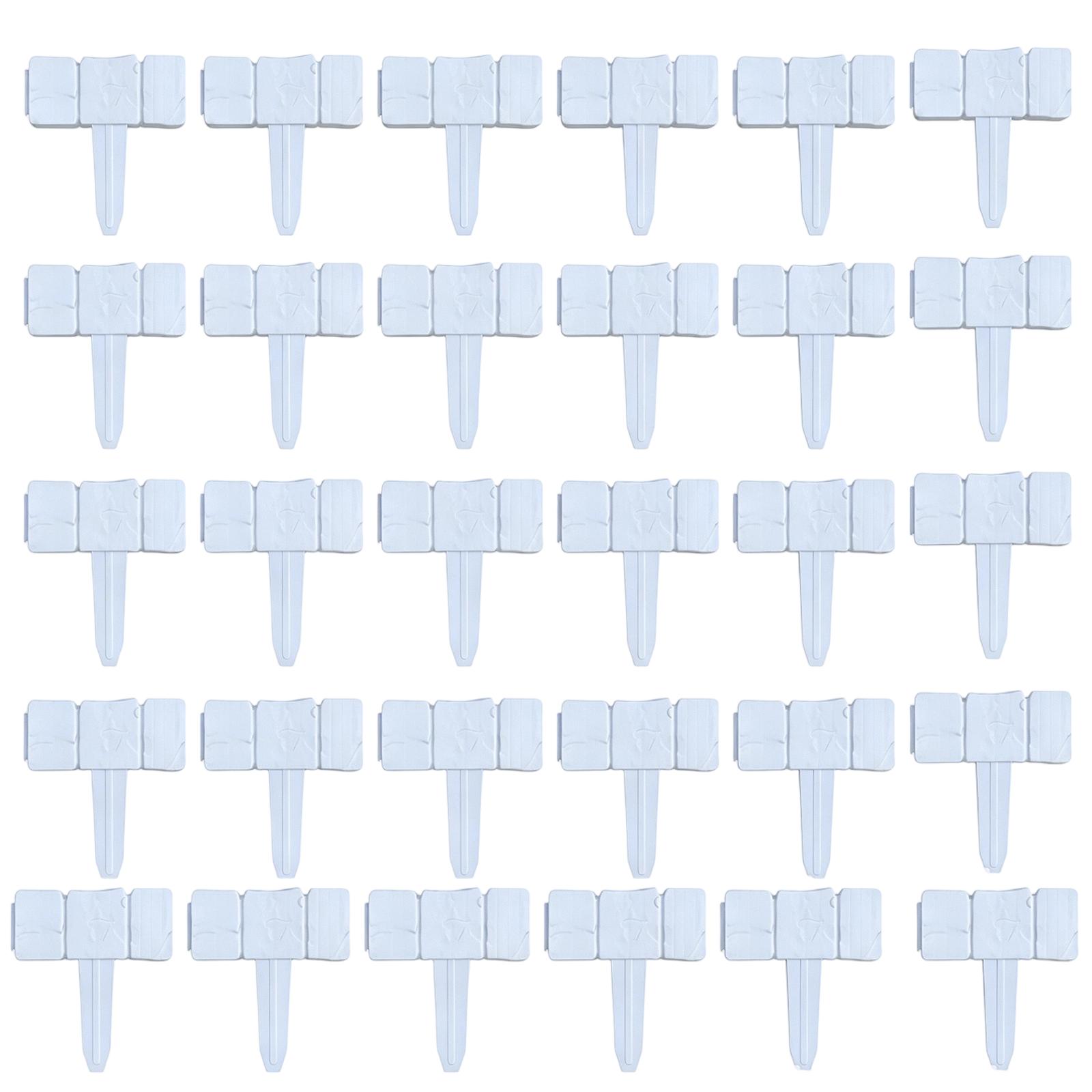 

30pcs Plastic Garden Fence Stakes Durable Lawn Border Clips for Outdoor Yard Decoration and Plant Support Easy Installation and Removal One Size білий