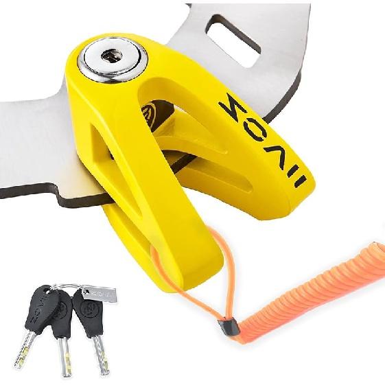 Bloccadisco, Perno di bloccaggio da 10 mm Antifurto Acciaio legato Tipo a peso Design a V, Applicabile a Motocicletta Bicicletta elettrica Scooter, Fluorescente