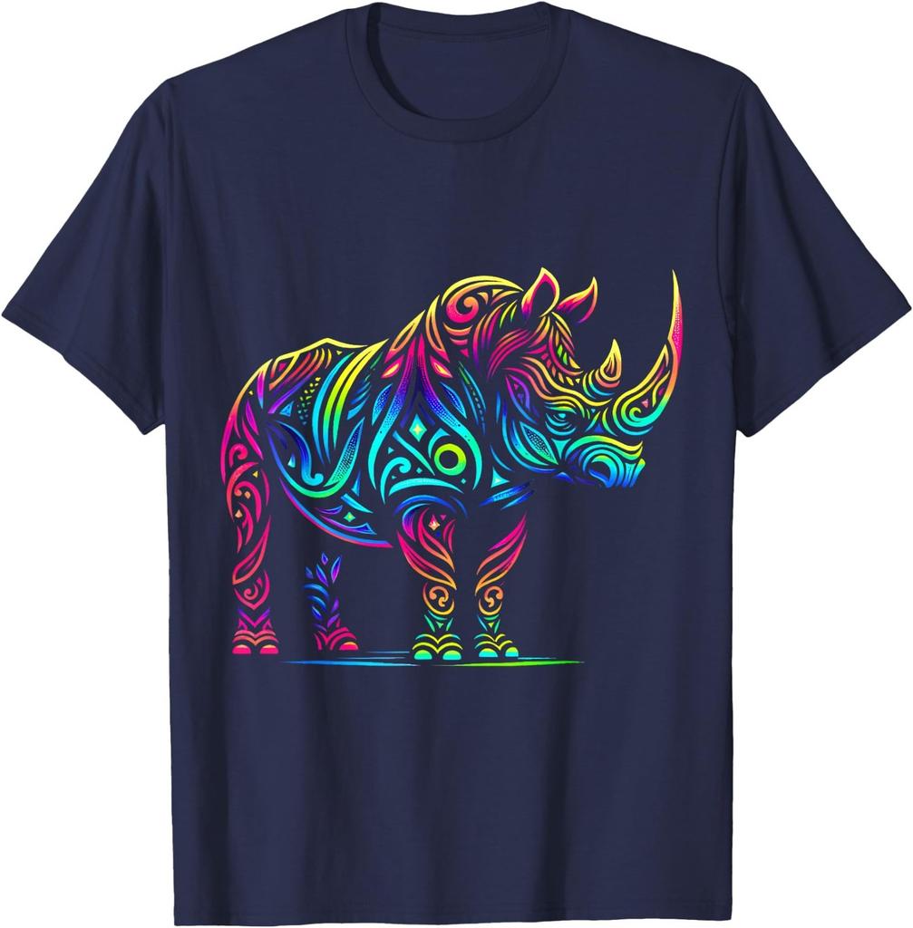 Tribal Rhino Men Women Graphic T-Shirt