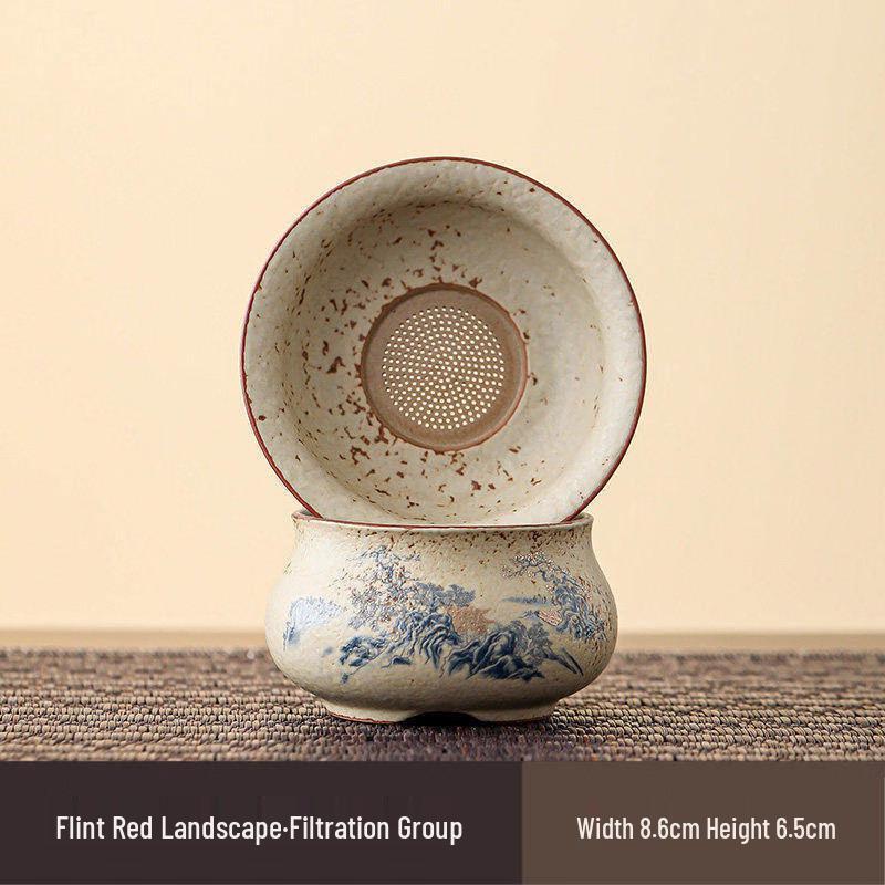 Flint Red Landscape Tea Filter Set