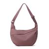 Solid Color Nylon Minimalist Crossbody Bag with Zipper Pockets and Adjustable Strap for Women