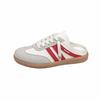 Baotou half slippers women's 2025 summer new Korean version color matching flat heel lazy shoes casual foot cover German training single shoes women
