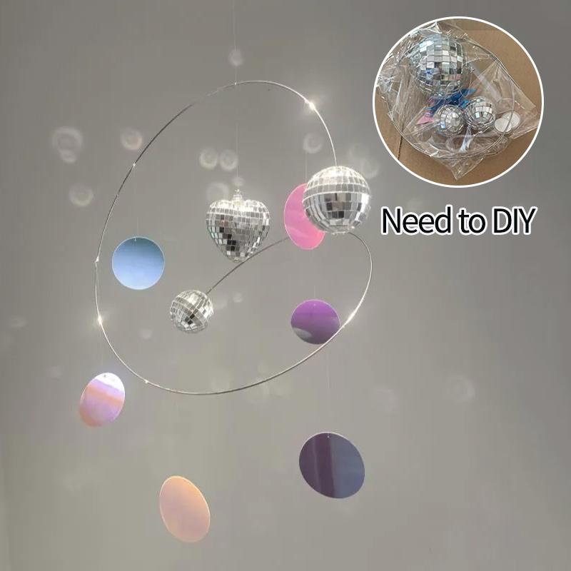 Disco Multi Sided Wind Chime Decorative Reflective Ball Wind Chime Pendant Diy Girl Birthday Gift Planet Light Show Home Decor