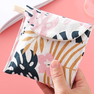 Sanitary Towel Napkin Portable Tear Resistant Cotton Flax Women Sanitary Pad Storage Case for Outdoor