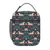 Frische Blume Wildpferd Isolierte Lunchtasche für Damen Büro Kühltasche Thermische Lebensmittelbox Tragetasche Auslaufsicherer Lunchbox-Behälter