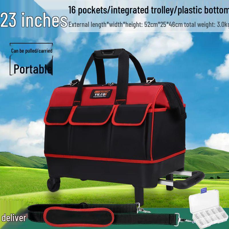 Lever-type Wear-resistant Canvas Tool Bag for Electricians and Woodworkers