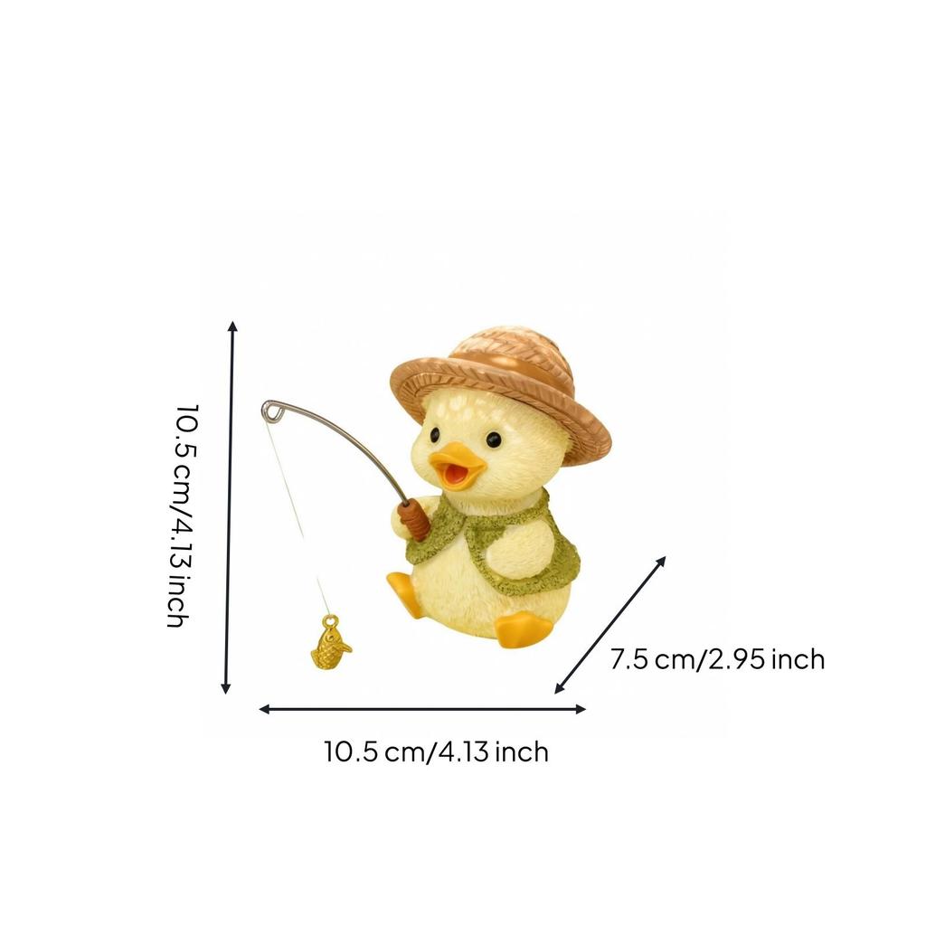 Duck Figurine with Hat Cute Statue Miniature for Tabletop