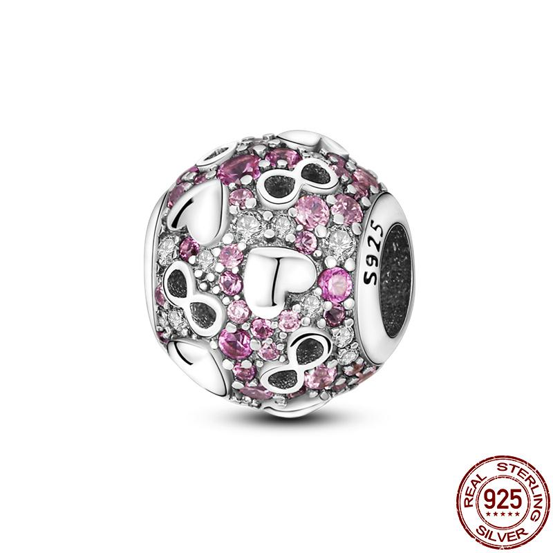 925 Sterling copper Infinite Symbol Love Heart Cross Forever Family Fine Beads Fit Original Pantaro Charms Bracelet DIY Zircon