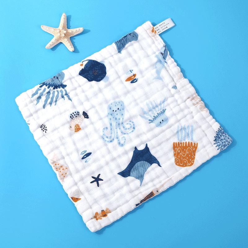 5pcs Muslin 6 Layers Cotton Soft Newborn Baby Towels Baby Face Towel Handkerchief Bathing Feeding Face Washcloth Wipe Burp Cloth