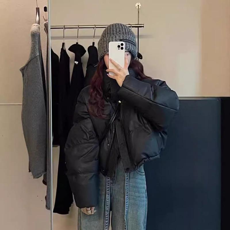 

Несмываемая женская короткая новая зимняя утолщенная одежда из пу кожи и хлопка с воротником-стойкой, одежда-хлеб, кожано-хлопковое пальто XL темно-коричневого