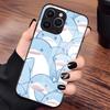 Cute Anime Shark Phone Case For IPhone 17 Pro Max 15 Pro 16 14 Plus 12 13 Mini 11 Pro Shockproof Glass Cover