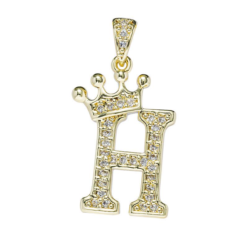 Trendy Zircon Crown Letter Pendant Women's Necklace Choker