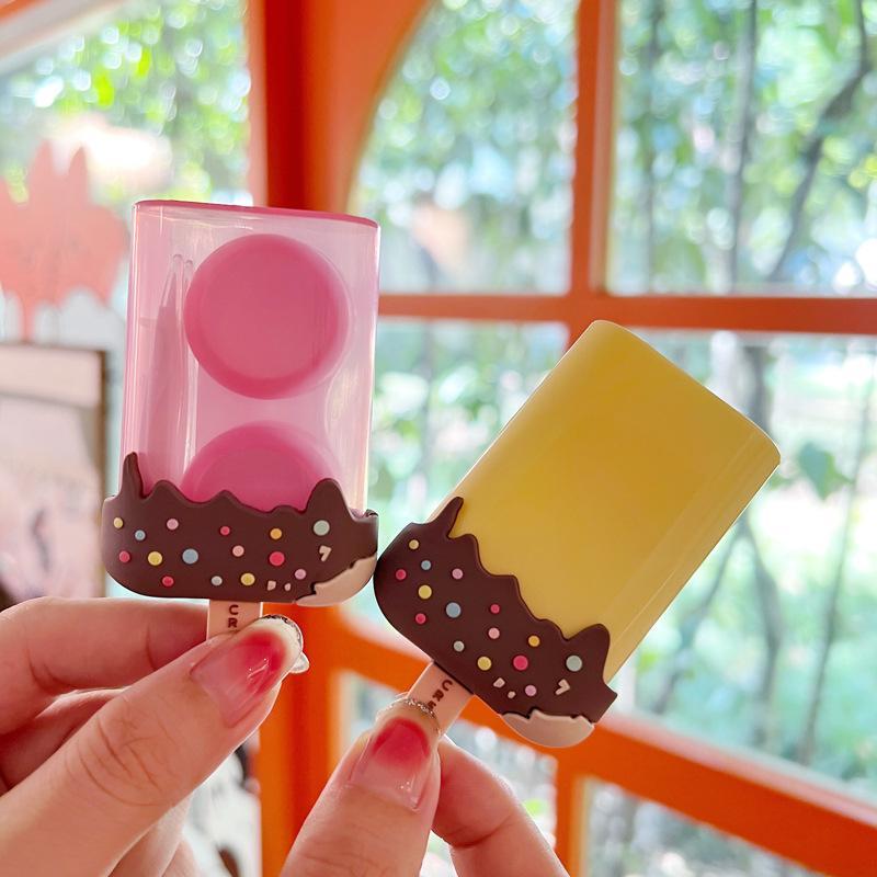 Contact Lens Case Ice Cream Style Container Set Portable Contact Lens Box For Women Travel Contact Lenses Case