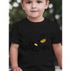European Sizes Baby Short Sleeve T-Shirt Summer Breathable Round Neck Top Infant Cute Bee Print Casual Versatile Short Sleeve