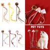 Conjunto de Varinhas Mordedoras para Gatos com 3 Cordas Coloridas Elásticas com Bolas Sino para Estimulação Felina