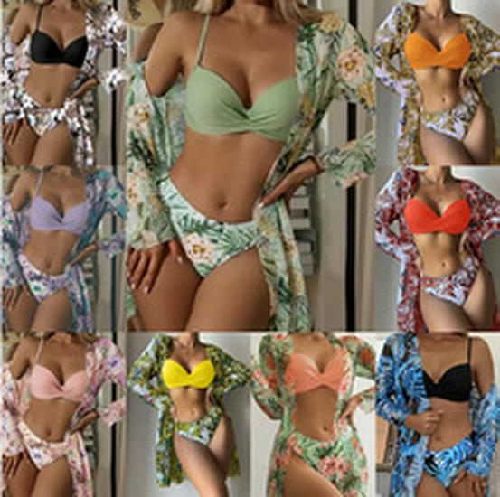 2024 Floral Bandeau Bikini - Sexy European & American Style Swimwear