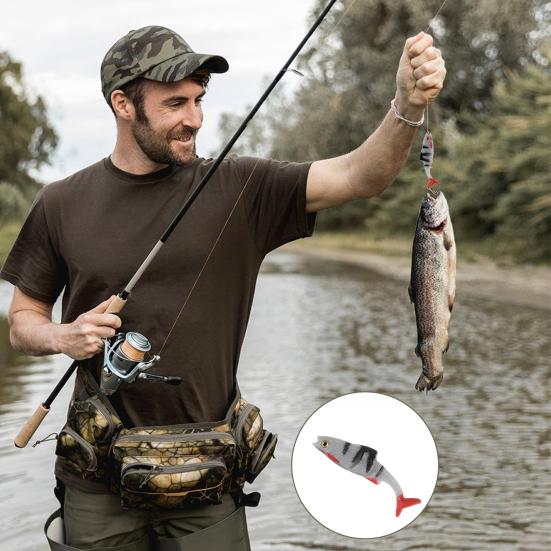 1/2/3Pcs 8CM Soft Artificial Lure Paddle Tail Silicone Bionic Swimbait Realistic 3D Eyes Swimming Lure Saltwater Freshwater Fishing Accessories