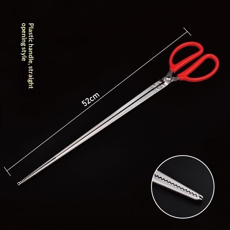 Durable Stainless Steel Crab Tongs Non Slip Serrated Edge Seafood Clip for Home Restaurant Lobster Eel Cracking Use