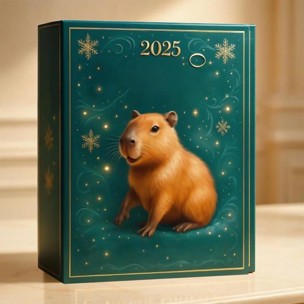 Capybara Advent Calendar Count Down to 2025 Christmas Calendar Capybara Tree Pendant 24 Days Acrylic Ornament Party