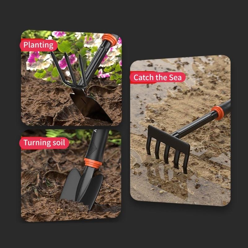 Carbon Steel Digging Tool Set Nonslip Rubber Coated Handles Suitable For Transplanting Flowers And Vegetables