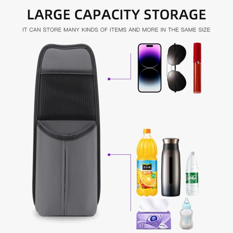 Universal Car Seat Mesh Bag - Side Hanging Storage Organizer, Tissue Holder for Phone & Bottle