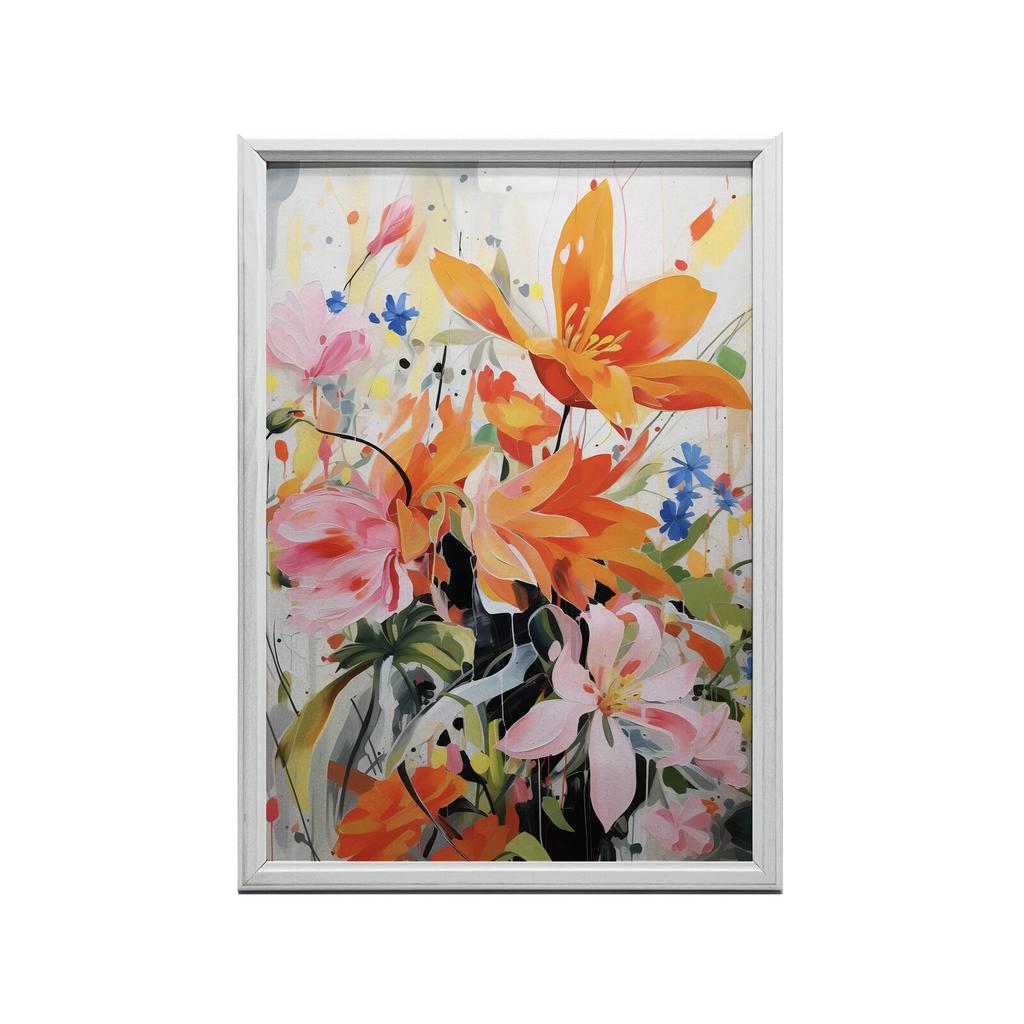 Blumenkonzert Blumenkonzert, 70X100 Cm, Holzrahmen Dunkelbraun, Mattes Papier 230 Gsm