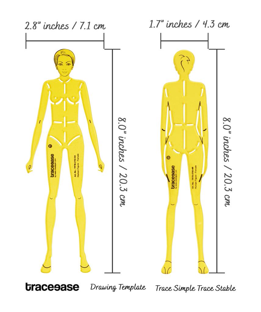 Traceease Šablony pro návrháře lidských postav, šablony pro módní návrháře, 2 kusy