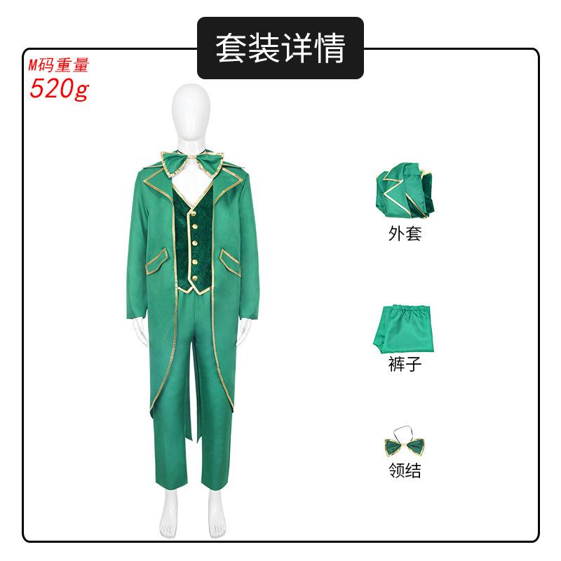 

улица. Костюм на День Святого Патрика Костюм Эльфа Готический Винтажный Стимпанк Фрак с Шляпой Гоблина Бабочка XXL