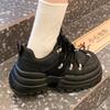 Muffin versatile little white shoes women's spring and autumn niche thick baseplate shoes new heightening sports shoes thick sole heightening