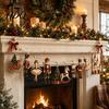 Wooden Holiday String Decorations Nutcracker Christmas Wreath Vintage Fairy Tale Hanging Garland with Indoor
