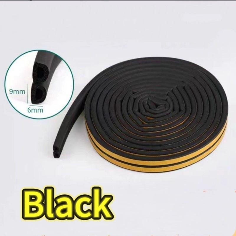 5/10m D Type Self Adhesive Window Door Seal Strip Foam Draught Excluder Dustproof Noise Insulation Anti Collision Tapes 1pcs&D Shape&5m чёрный