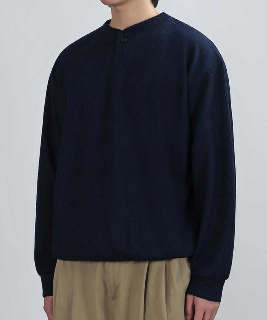 VERYVAIN Mono Button Henley Knit (Navy)
