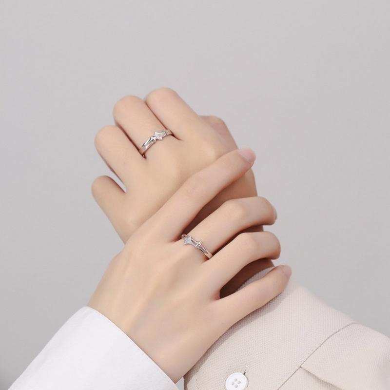 Romance Star Themed Couple Rings Representing Elegant Love Suitable For Anniversaries and Valentines Day Outfits